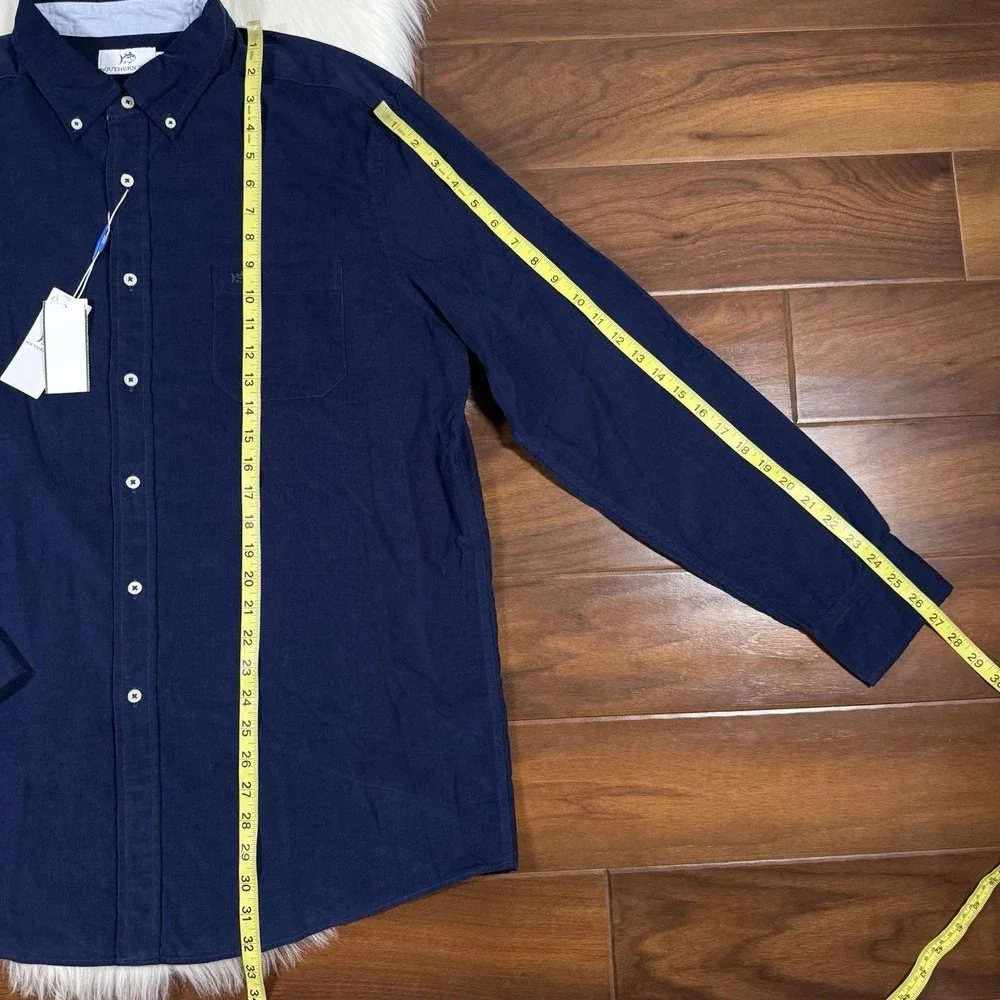 Southern Tide Size XL Blue Lightweight Bedford Cord Long Sleeve‎ Sport Shirt
